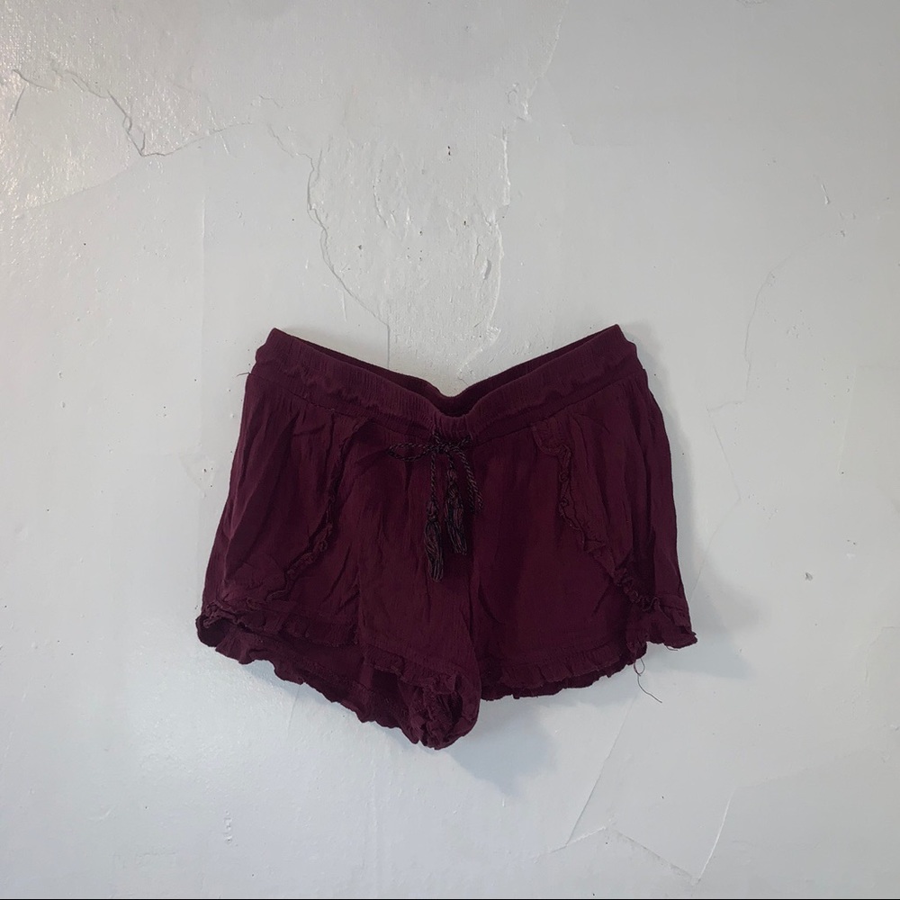 maroon shorts